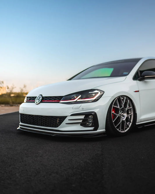 VW Golf GTI & Golf GTD Mk7.5 EVO-1 Gloss Black Front Splitter by ZAERO (2017-2020)