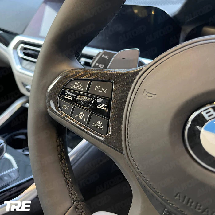 TRE Pre-Preg Carbon Fibre Steering Wheel Trim for BMW M Sport (2018-2024, F40 F44 G20 G21 G42 G30)