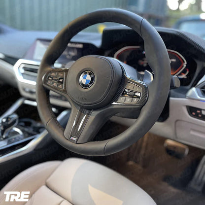 TRE Pre-Preg Carbon Fibre Steering Wheel Trim for BMW M Sport (2018-2024, F40 F44 G20 G21 G42 G30)