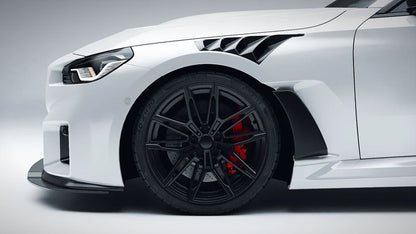 BMW M2 G87 Carbon Fibre Front Fender Wings by Alpha-N (2023 + ) - V4 With Blades and Vents - Carbon Fenders