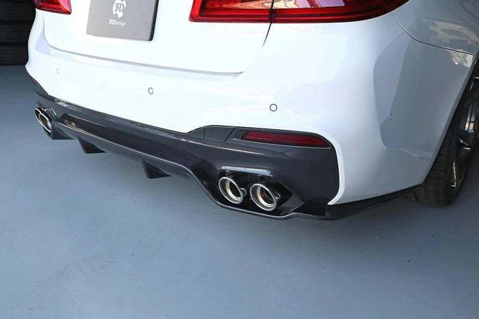 3DDesign Carbon Fibre Rear Diffuser (Type 2) for BMW 5 Series M Sport (2017-2023, G30 G31)