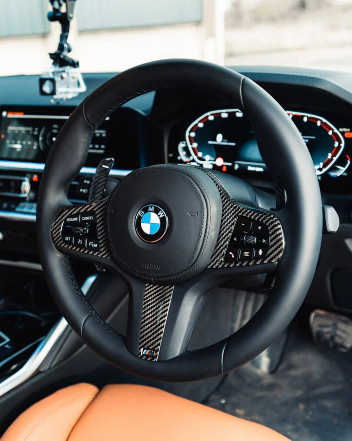 TRE Pre-Preg Carbon Fibre Steering Wheel Trim for BMW M Sport (2018-2024, F40 F44 G20 G21 G42 G30)