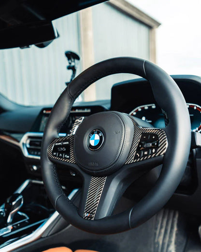 TRE Pre-Preg Carbon Fibre Steering Wheel Trim for BMW M Sport (2018-2024, F40 F44 G20 G21 G42 G30)