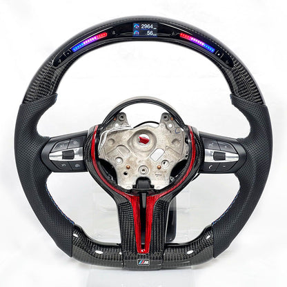 BMW F20/F21/F30 M2 F87 M3 F80 M4 F82 & M5 F90 CUSTOM CARBON FIBRE & GALAXY LED STEERING WHEEL BY TDD - Steering Wheel