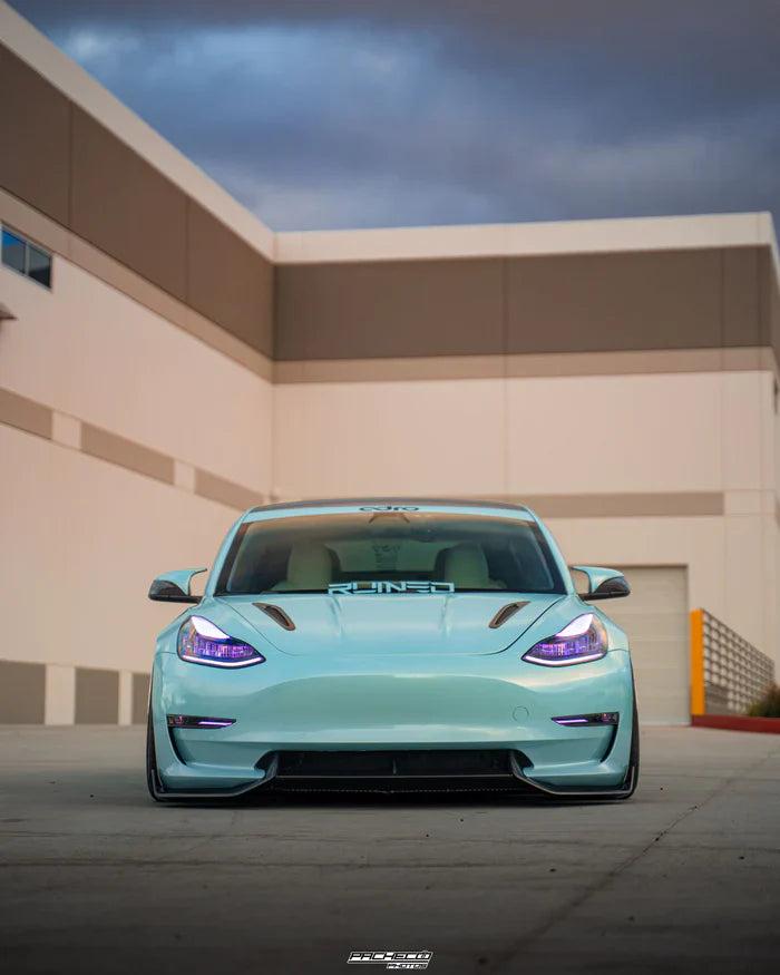Tesla Model 3 Carbon Fibre V2 Front Splitter by Adro (2017+)