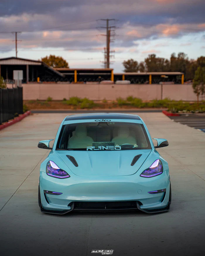 Tesla Model 3 Carbon Fibre V2 Front Splitter by Adro (2017+)
