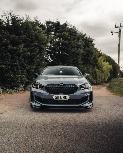 BMW 1 Series M Sport & M135i F40 EVO-1 Gloss Black Front Splitter by ZAERO (2019-2024)