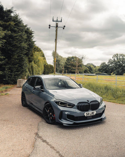 BMW 1 Series M Sport & M135i F40 EVO-1 Gloss Black Front Splitter by ZAERO (2019-2024)