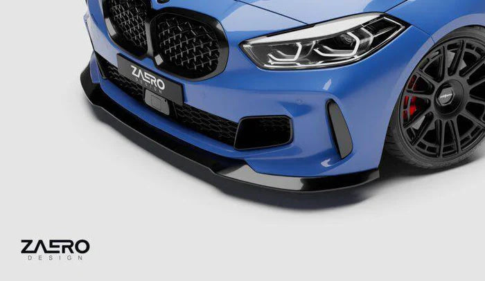 BMW 1 Series M Sport & M135i F40 EVO-1 Gloss Black Front Splitter by ZAERO (2019-2024)