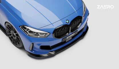 BMW 1 Series M Sport & M135i F40 EVO-1 Gloss Black Front Splitter by ZAERO (2019-2024)