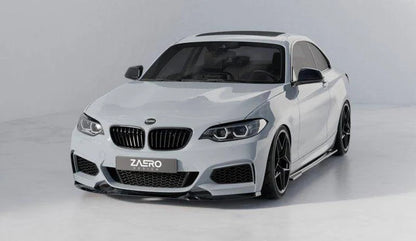 BMW 2 Series, M235i & M240i F22 F23 EVO-1 Gloss Black Front Splitter by ZAERO (2014-2019)