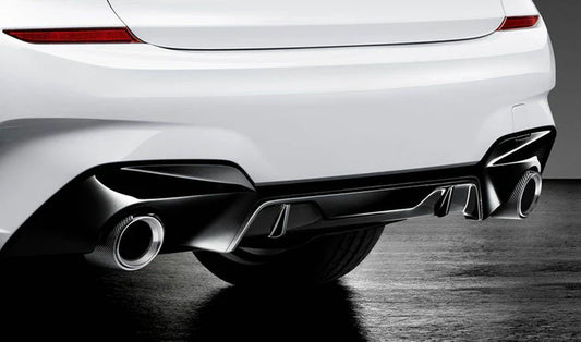 M Performance Gloss Black Rear Diffuser Trim for BMW 3 Series (2018+, G20 G21)