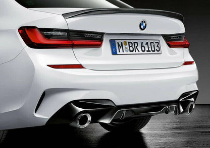 M Performance Gloss Black Rear Diffuser Trim for BMW 3 Series (2018+, G20 G21)