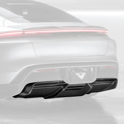 Porsche Taycan Turbo & Turbo S Carbon Fibre Rear Diffuser by Vorsteiner (2021+)