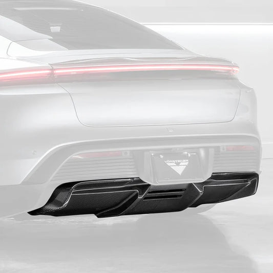 Porsche Taycan Turbo & Turbo S Carbon Fibre Rear Diffuser by Vorsteiner (2021+)