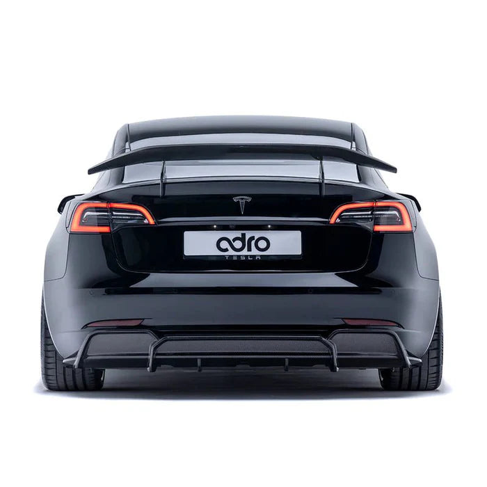 Tesla Model 3 Carbon Fibre V2 Rear Diffuser by Adro (2017+)