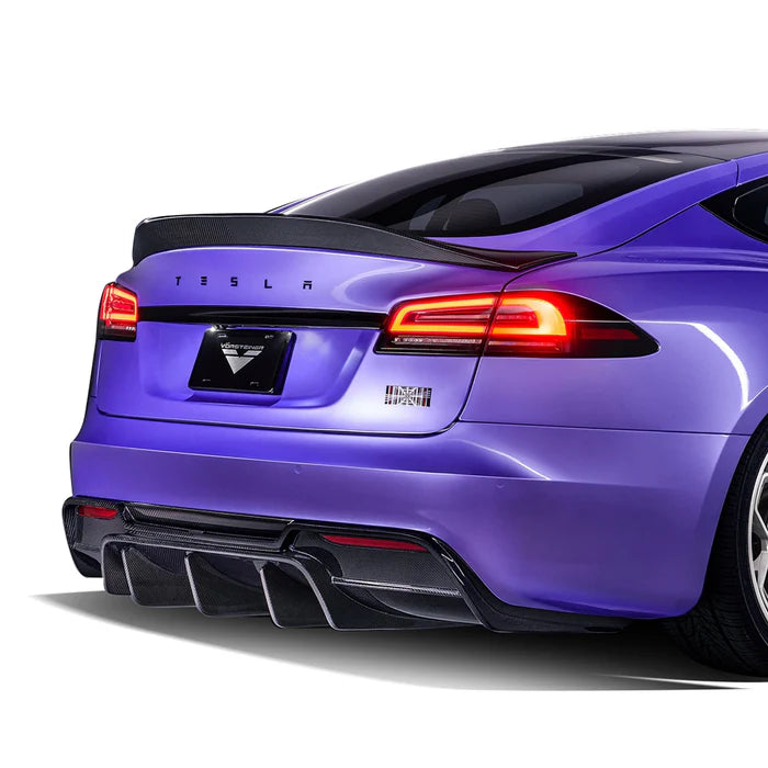 Tesla Model S Plaid VRS Aero Rear Diffuser Carbon Fiber by Vorsteiner