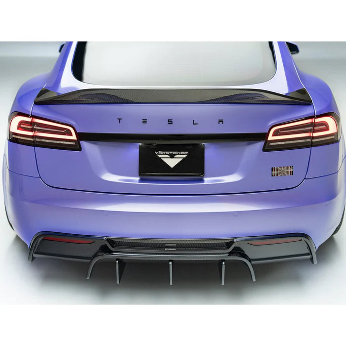 Tesla Model S Plaid VRS Aero Rear Diffuser Carbon Fiber by Vorsteiner