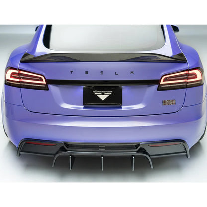 Tesla Model S Plaid VRS Aero Rear Diffuser Carbon Fiber by Vorsteiner