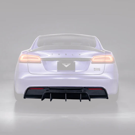 Tesla Model S Plaid VRS Aero Rear Diffuser Carbon Fiber by Vorsteiner