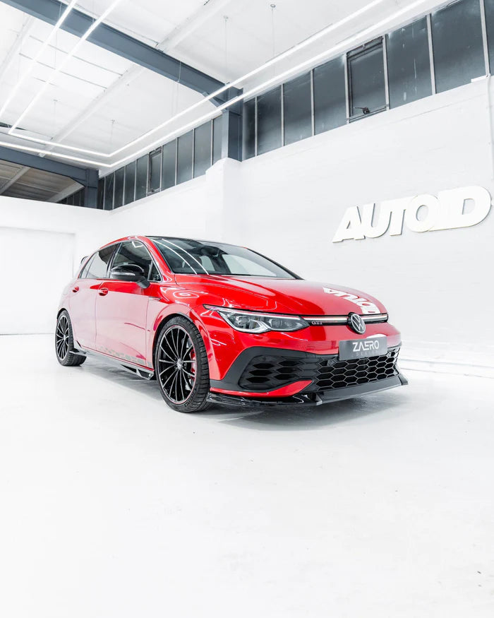 VW Golf GTI Clubsport Mk8 EVO-1 Gloss Black Front Splitter by ZAERO (2020+)
