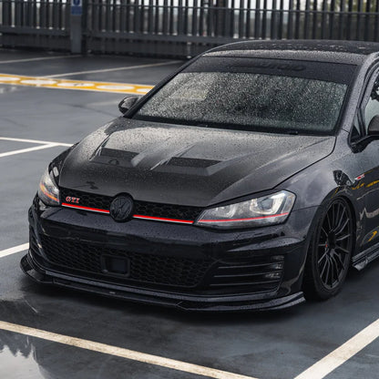 VW Golf GTI & Golf GTD Mk7 EVO-1 Gloss Black Front Splitter by ZAERO (2013-2017)