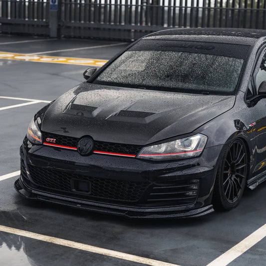 VW Golf GTI & Golf GTD Mk7 EVO-1 Gloss Black Front Splitter by ZAERO (2013-2017)