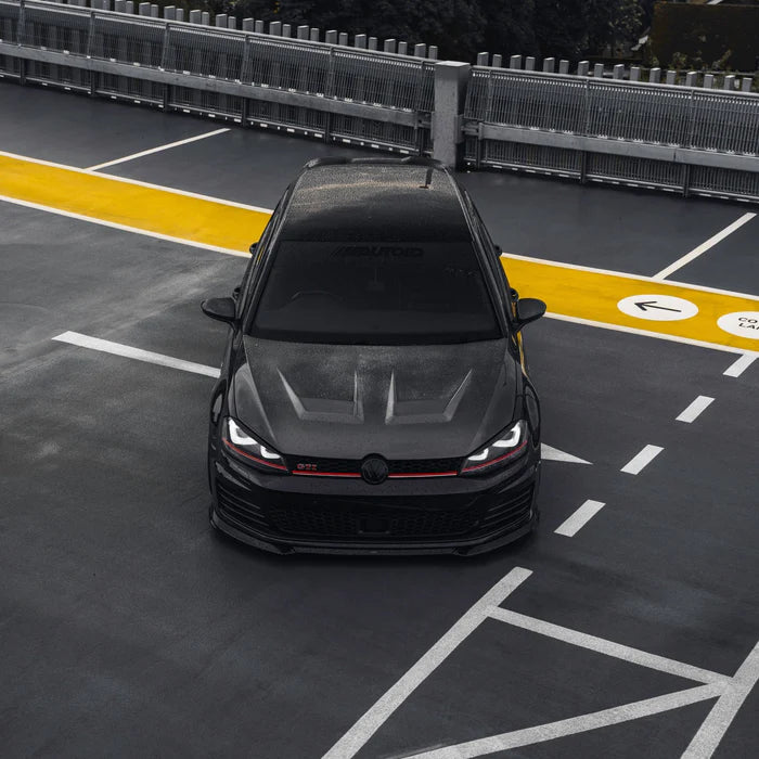 VW Golf GTI & Golf GTD Mk7 EVO-1 Gloss Black Front Splitter by ZAERO (2013-2017)