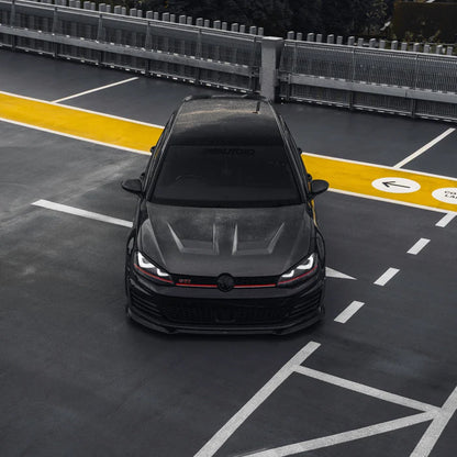VW Golf GTI & Golf GTD Mk7 EVO-1 Gloss Black Front Splitter by ZAERO (2013-2017)