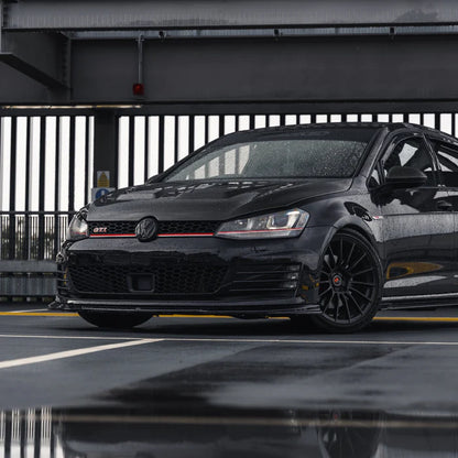 VW Golf GTI & Golf GTD Mk7 EVO-1 Gloss Black Front Splitter by ZAERO (2013-2017)