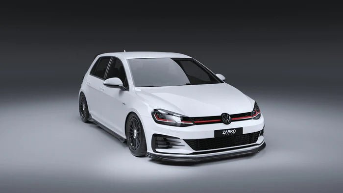 VW Golf GTI & Golf GTD Mk7.5 EVO-1 Gloss Black Front Splitter by ZAERO (2017-2020)