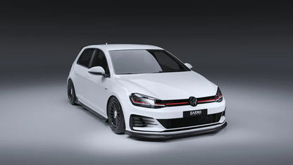 VW Golf GTI & Golf GTD Mk7.5 EVO-1 Gloss Black Front Splitter by ZAERO (2017-2020)