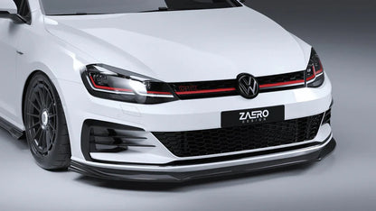 VW Golf GTI & Golf GTD Mk7.5 EVO-1 Gloss Black Front Splitter by ZAERO (2017-2020)