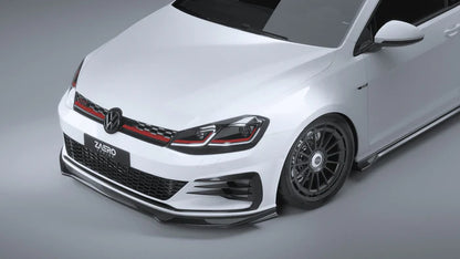 VW Golf GTI & Golf GTD Mk7.5 EVO-1 Gloss Black Front Splitter by ZAERO (2017-2020)