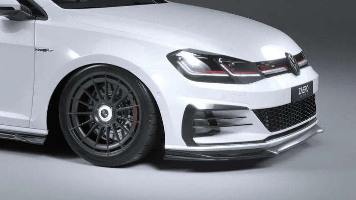 VW Golf GTI & Golf GTD Mk7.5 EVO-1 Gloss Black Front Splitter by ZAERO (2017-2020)