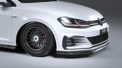 VW Golf GTI & Golf GTD Mk7.5 EVO-1 Gloss Black Front Splitter by ZAERO (2017-2020)