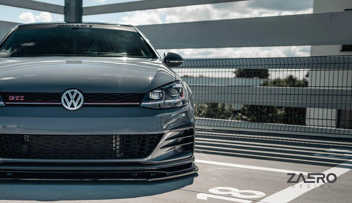 VW Golf GTI TCR EVO-1 Gloss Black Front Splitter by ZAERO (2017-2019, Mk7.5)