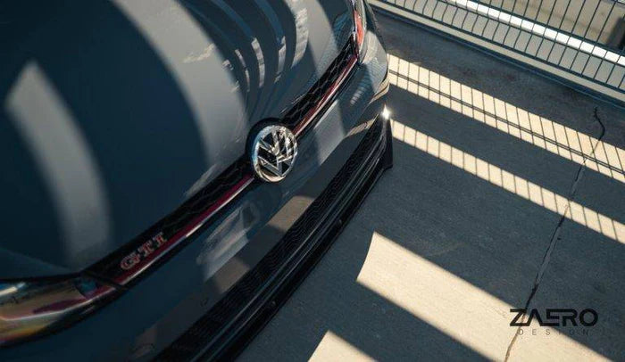 VW Golf GTI TCR EVO-1 Gloss Black Front Splitter by ZAERO (2017-2019, Mk7.5)
