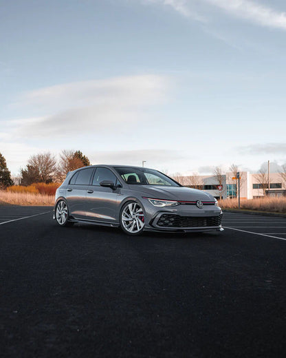 VW Golf R-Line & Golf GTI Mk8 EVO-1 Gloss Black Front Splitter by ZAERO (2020+)