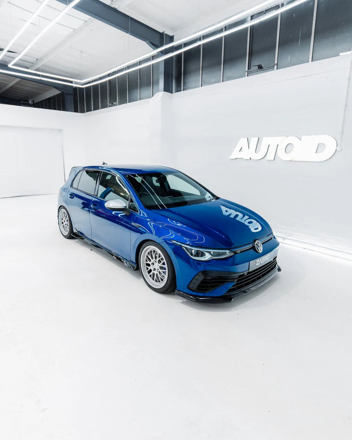 VW Golf R Mk8 EVO-1 Gloss Black Front Splitter by ZAERO (2020-2024)