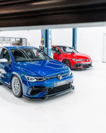 VW Golf R Mk8 EVO-1 Gloss Black Front Splitter by ZAERO (2020-2024)